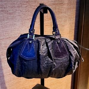 FRANCESO BIASIA PLUM LEATHER SATCHEL